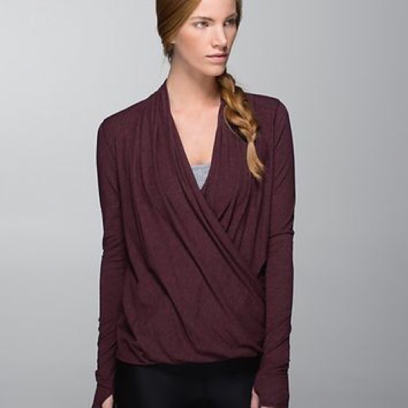 lululemon athletica Tops - Lululemon Radiant Long Sleeve Wrap Top Maroon 4/6